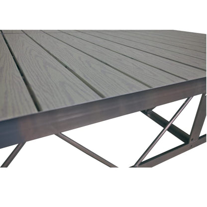 Quais Patriot 16 pieds. Quai droit enroulable (aluminium grain de bois gris) 