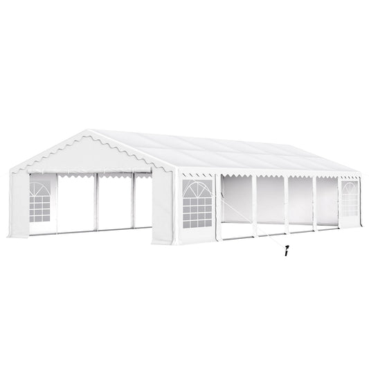 PHI VILLA 40'x20' Outdoor Heavy Duty Party Tent Large Commercial Canopy Wedding Event Shelter Carport with Romevable Sidewalls for Patio Outdoor Garden Events, White 40FTx20FT