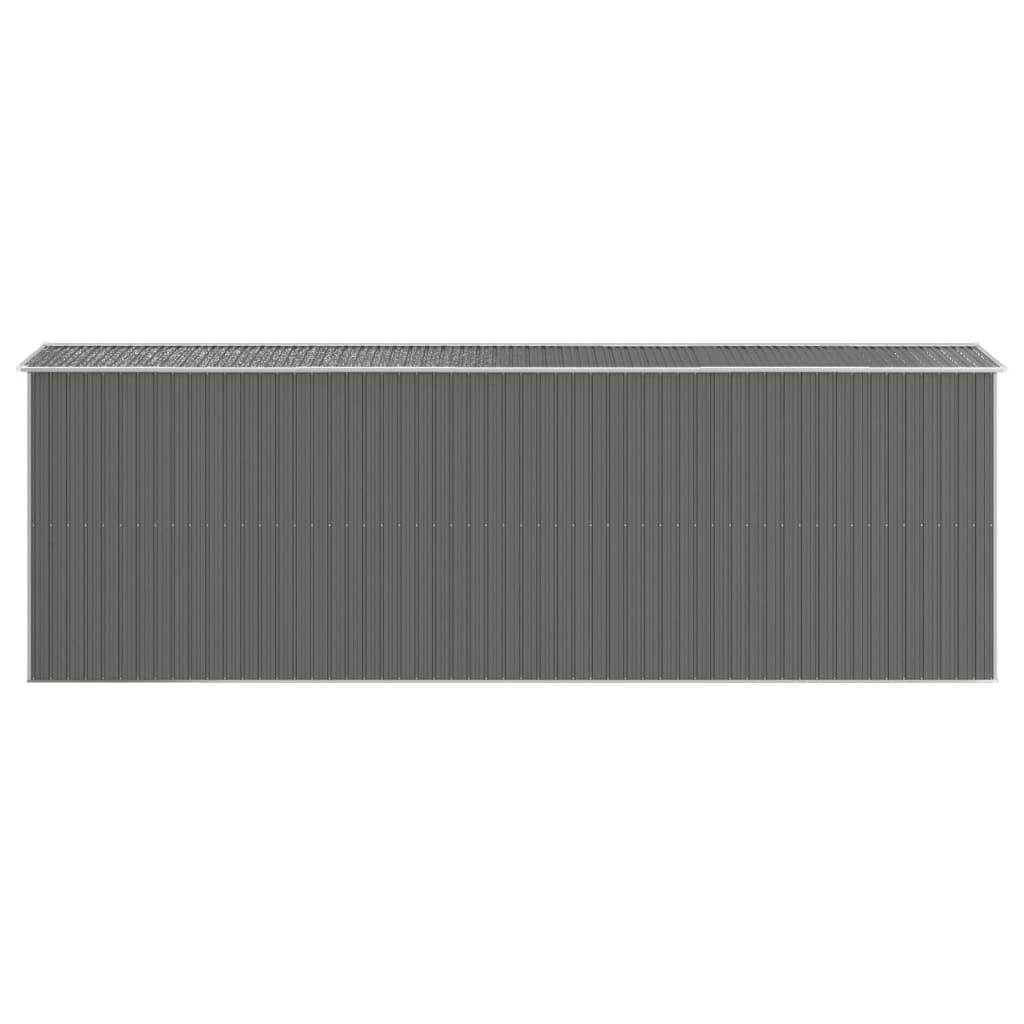 Gecheer Abri de jardin en acier galvanisé, abri de rangement pour outils de jardin avec évent, abri de rangement extérieur, maison de rangement avec porte pour jardin, patio, pelouse – Gris clair 190 x 600 x 220 cm, 75,6 x 238,6 x 87,8 