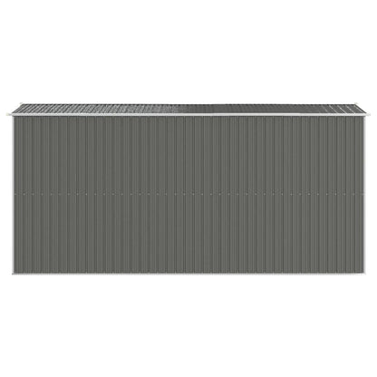 Gecheer Abri de jardin en acier galvanisé, abri de rangement pour outils de jardin avec évent, abri de rangement extérieur pour organiser la maison de rangement avec porte pour jardin, patio, pelouse – Gris clair 190 x 440 x 220 cm, 75,6 x 173,2 x 87,8 