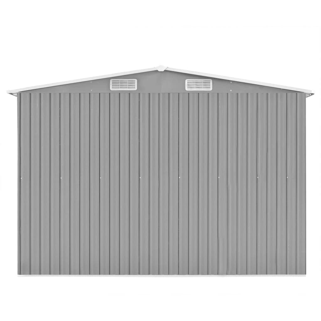 GOLINPEILO Large Outdoor Garden Shed with Sliding Doors and Vents Galvanized Steel Outdoor Tool Shed Pool Supplies Organizer Outside Shed for Backyard Yard Lawn Mower 101.2"x117.3"x70.1" Gray 101.2"x117.3"x70.1"