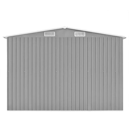 GOLINPEILO Large Outdoor Garden Shed with Sliding Doors and Vents Galvanized Steel Outdoor Tool Shed Pool Supplies Organizer Outside Shed for Backyard Yard Lawn Mower 101.2"x117.3"x70.1" Gray 101.2"x117.3"x70.1"