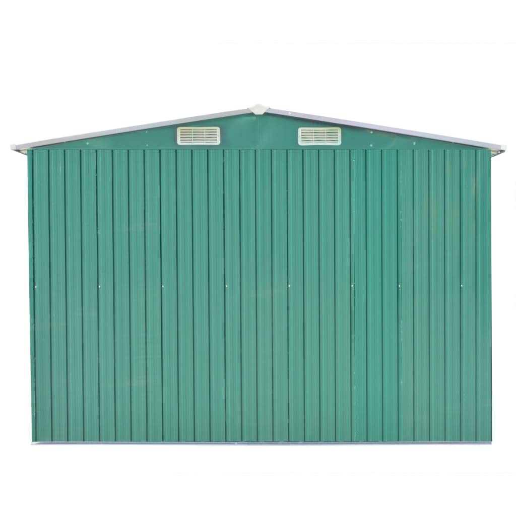 GOLINPEILO Metal Outdoor Garden Storage Shed, 101.2" x 154.3" x 71.3" Steel Utility Tool Shed Storage House, Steel Yard Shed with Double Sliding Doors, Utility and Tool Storage for Garden Patio,Green 101.2" x 154.3" x 71.3" Green