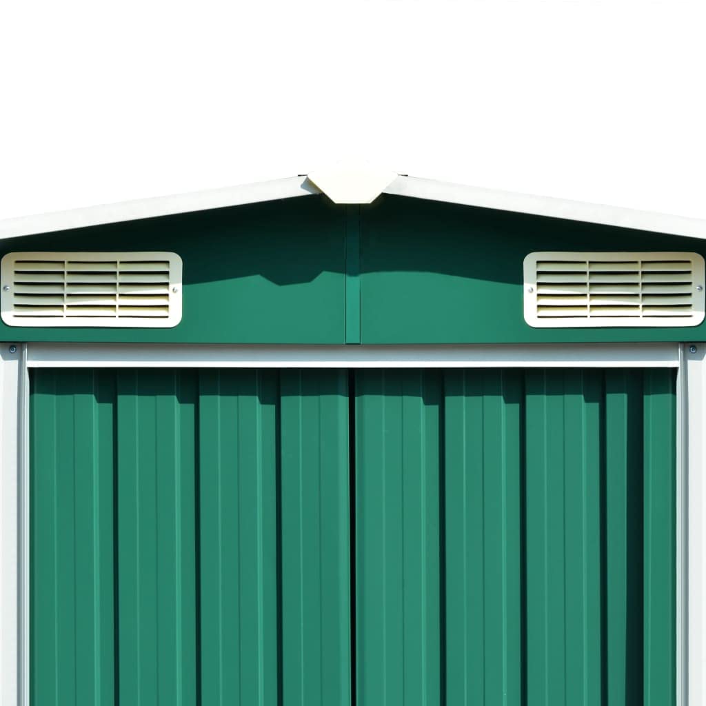 CHARMMA Outdoor Garden Storage Shed with Sliding Doors and Vents Galvanized Steel Outdoor Tool Shed Pool Supplies Organizer Green for Patio, Backyard, Lawn 9'x32'x6' (W x D x H) 101.2" x 389.8" x 71.3"