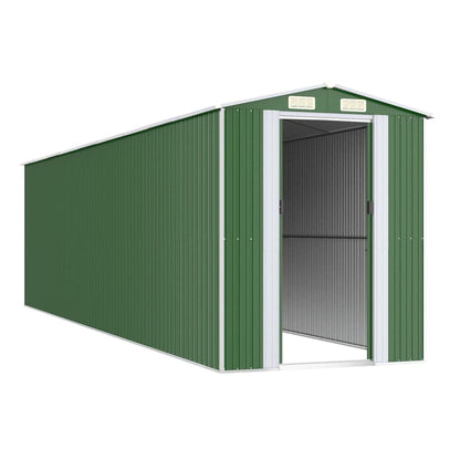 GOLINPEILO Outdoor Garden Shed with Sliding Doors and Vents Galvanized Steel Outdoor Tool Shed Pool Supplies Organizer Outside Shed for Yard Backyard Lawn Mower, Green 75.6"x303.9"x87.8" 75.6"x303.9"x87.8"