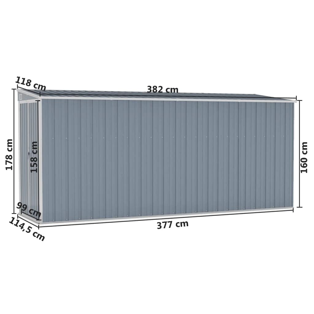 GOLINPEILO Wall-Mounted Metal Outdoor Garden Storage Shed, Steel Utility Tool Shed Storage House, Steel Yard Shed with Double Sliding Doors, Utility and Tool Storage, Gray 46.5"x150.4"x70.1" 46.5"x150.4"x70.1"(Wall-mounted)