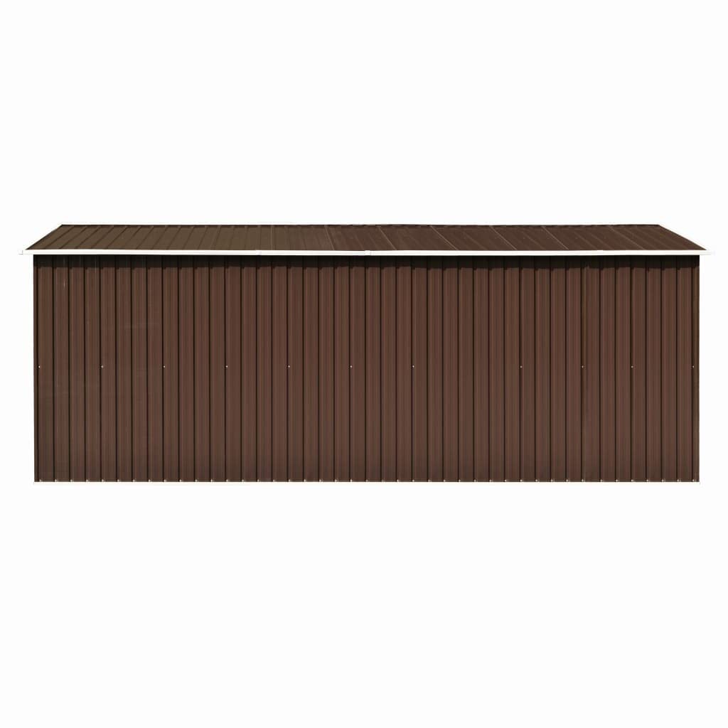 GOLINPEILO Large Outdoor Garden Shed with Sliding Doors and Vents Galvanized Steel Outdoor Tool Shed Pool Supplies Organizer Outside Shed for Backyard Yard Lawn Mower 101.2"x192.5"x71.3" Brown 101.2"x192.5"x71.3"