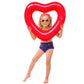 SUNSHINE-MALL Inflatable Swim Rings, Heart Shaped Swimming Pool Float Loungers Tube, Water Fun Beach Party Toys for Kids, Adults Small Red