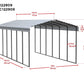 Arrow Carport, 12 ft. x 29 ft. x 9 ft. Eggshell 12' x 29' x 9'