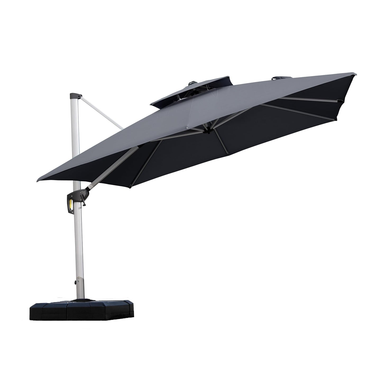 Parasol extérieur carré 10 pieds gris 