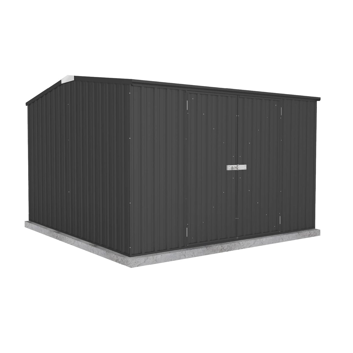 ABSCO Premier 10 x 10 Ft. Metal Storage Shed, Aluminum and Steel Utility Tool Shed, Outdoor Storage for Backyard, Lawn Patio, 100 Sq. Ft, Monument Gray (MN30302GK-PTX) 10'x10'