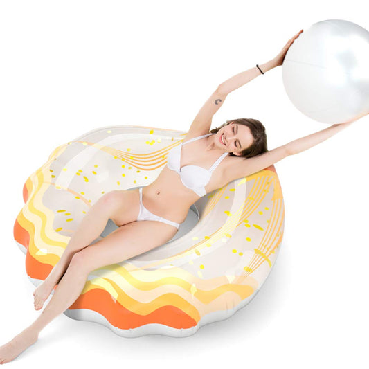 Jasonwell Gonflable Avocat Piscine Flotteur Coquillage Floatie avec Balle Amusant dans l'eau Grand Blow Up Summer Beach Natation Floaty Party Toys Lounge Radeau pour Enfants Adultes