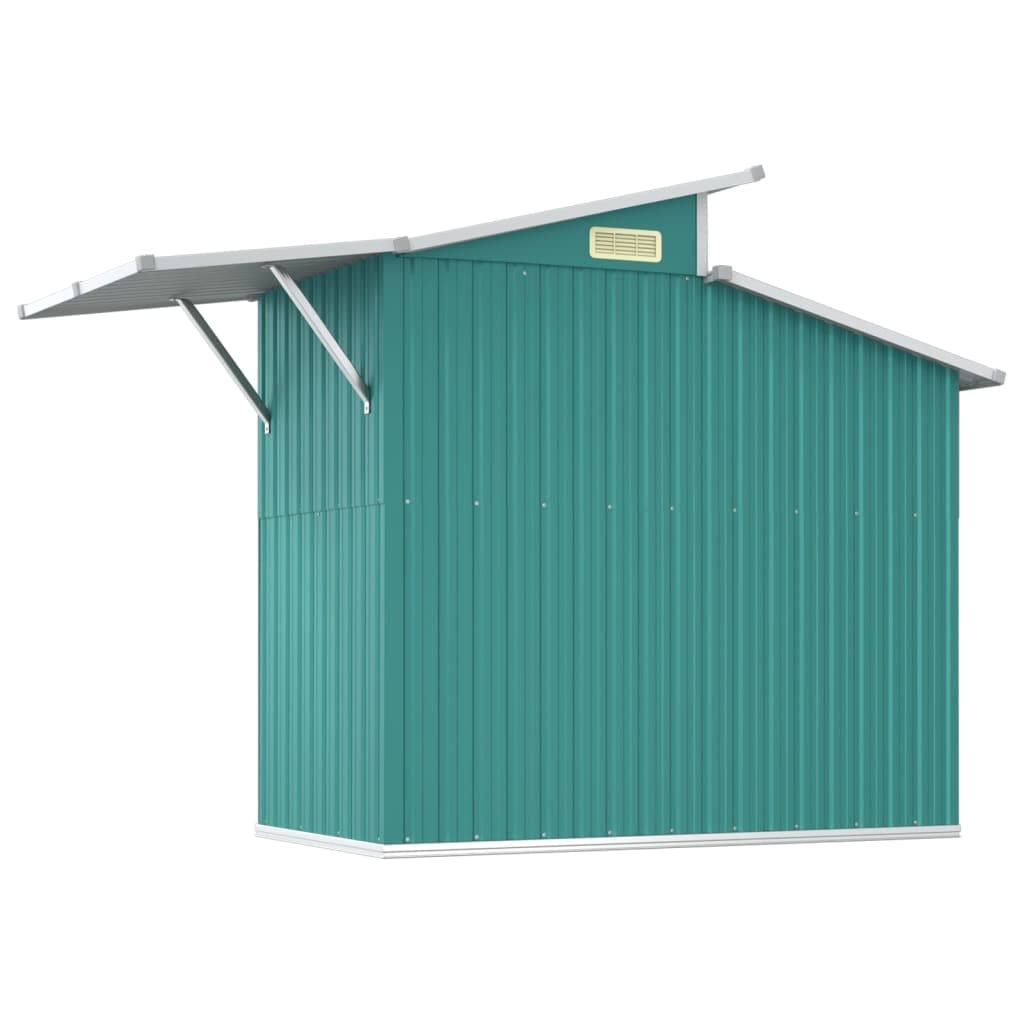 GOLINPEILO Abri de jardin extérieur en métal, grand hangar à outils utilitaire en acier, abri de jardin en acier avec doubles portes coulissantes, rangement utilitaire et outils, vert 106,3"x51,2"x82,1" 106,3"x51,2"x82,1" 