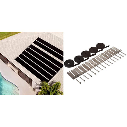 Smart Pool S601 Système de chauffage solaire pour piscine creusée, comprend deux panneaux de 2 pi x 20 pi (80 pi2) – Fabriqué en polypropylène durable, augmente la température jusqu'à 15 °F – S601P, paquet de 1, noir