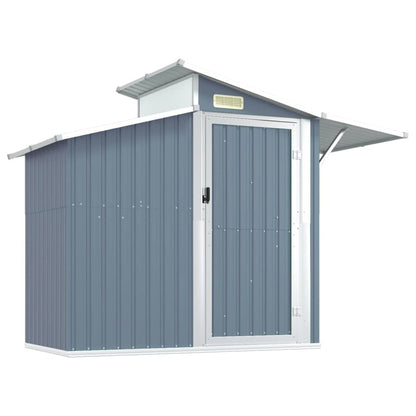 GOLINPEILO Abri de jardin extérieur en métal, grand hangar à outils utilitaire en acier, abri de jardin en acier avec doubles portes coulissantes, rangement utilitaire et outils, gris 106,3"x51,2"x82,1" 106,3"x51,2"x82,1" 