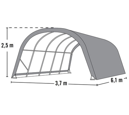 Abri de style rond ShelterLogic, vert, 12 x 20 x 8 pi. 