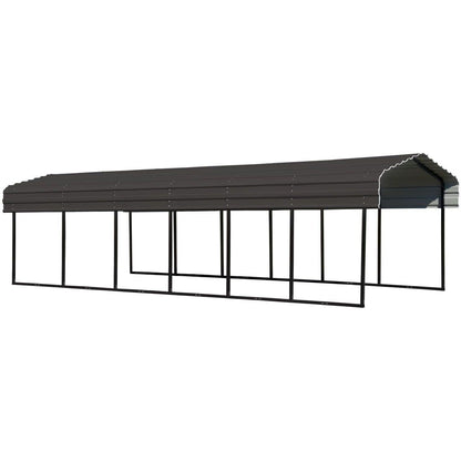 Arrow CPHC102907 Abri multi-usage en acier galvanisé robuste, abat-jour, abri d'auto, 10' x 29' x 7', abri d'auto uniquement, charbon de bois 10' x 29' x 7' 