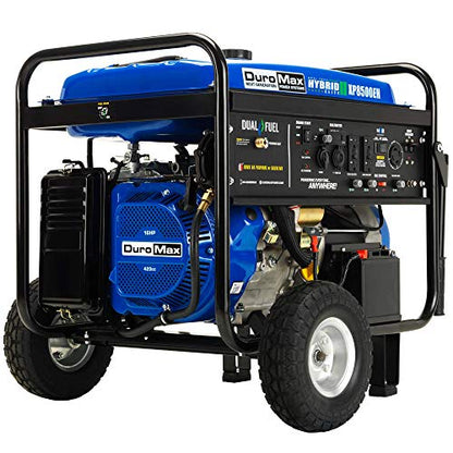 DuroMax XP8500EH Générateur portable bicarburant - 8 500 watts alimenté au gaz ou au propane avec démarrage électrique 