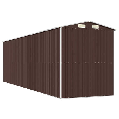 GOLINPEILO Abri de jardin extérieur en métal, grand hangar à outils utilitaire en acier, abri de jardin en acier avec doubles portes coulissantes, rangement utilitaire et outils, marron foncé 75,6"x271,3"x87,8" 75,6"x271,3"x87,8" 