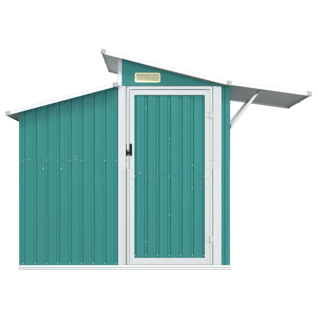 GOLINPEILO Abri de jardin extérieur en métal, grand hangar à outils utilitaire en acier, abri de jardin en acier avec doubles portes coulissantes, rangement utilitaire et outils, vert 106,3"x51,2"x82,1" 106,3"x51,2"x82,1" 