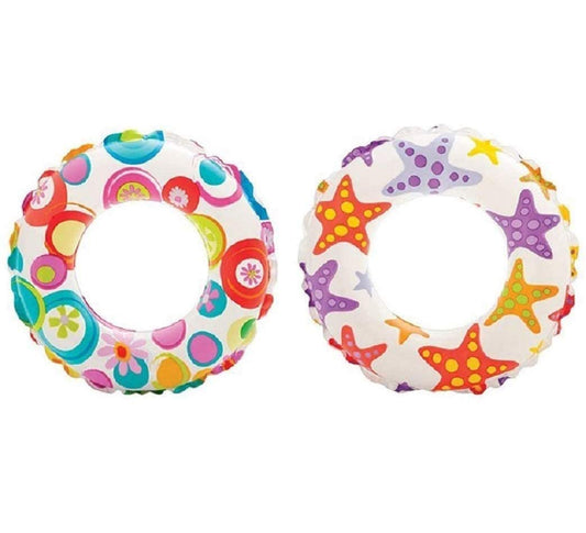 Intex - Recreation Lively Print Swim Ring, Summer Fun (Pack of 2 Assorted)