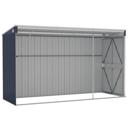 GOLINPEILO Wall-Mounted Metal Outdoor Garden Storage Shed, Steel Utility Tool Shed Storage House, Steel Yard Shed with Double Sliding Doors, Utility and Tool Storage, Anthracite 46.5"x113.4"x70.1" 46.5"x113.4"x70.1"(Wall-mounted)