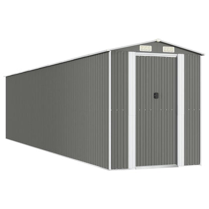 GOLINPEILO Metal Outdoor Garden Storage Shed, Large Steel Utility Tool Shed Storage House, Steel Yard Shed with Double Sliding Doors, Utility and Tool Storage, Light Gray 75.6"x336.6"x87.8" 75.6"x336.6"x87.8"