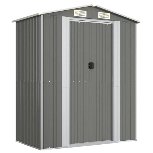 Gecheer Garden Shed Galvanized Steel, Garden Tool Storage Shed with Vent Outdoor Storage Shed Organize Storage House with Door for Backyard Garden Patio Lawn - Light Gray 75.6"x42.5"x87.8" 75.6 x 42.5 x 87.8