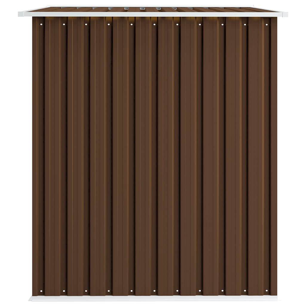 CHARMMA Outdoor Garden Storage Shed with Sliding Doors and Vents Galvanized Steel Outdoor Tool Shed Pool Supplies Organizer Brown for Patio, Backyard, Lawn 9'x7'x6'(W x D x H) 101.2"x80.7"x70.1"