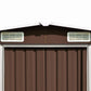 GOLINPEILO Metal Outdoor Garden Storage Shed,101.2" x 117.3" x 70.1" Steel Utility Tool Shed Storage House, Steel Yard Shed with Double Sliding Doors, Utility and Tool Storage for Garden Patio,Brown 101.2" x 117.3" x 70.1" Brown