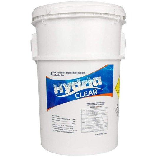 Hydria Clear 1 Inch Bromine Tablets - 50 lb Bucket LK002 Bucket: 50 lb