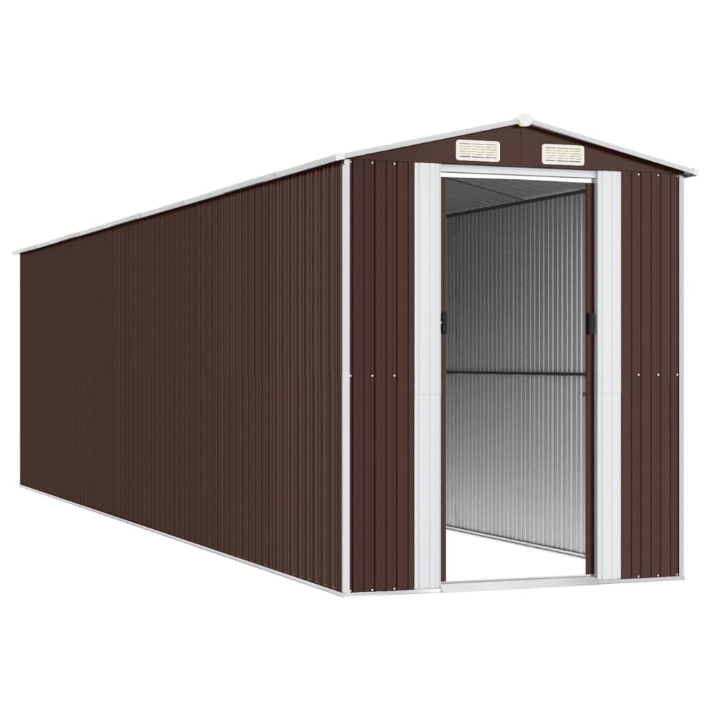 GOLINPEILO Metal Outdoor Garden Storage Shed, Large Steel Utility Tool Shed Storage House, Steel Yard Shed with Double Sliding Doors, Utility and Tool Storage, Dark Brown 75.6"x303.9"x87.8" 75.6"x303.9"x87.8"