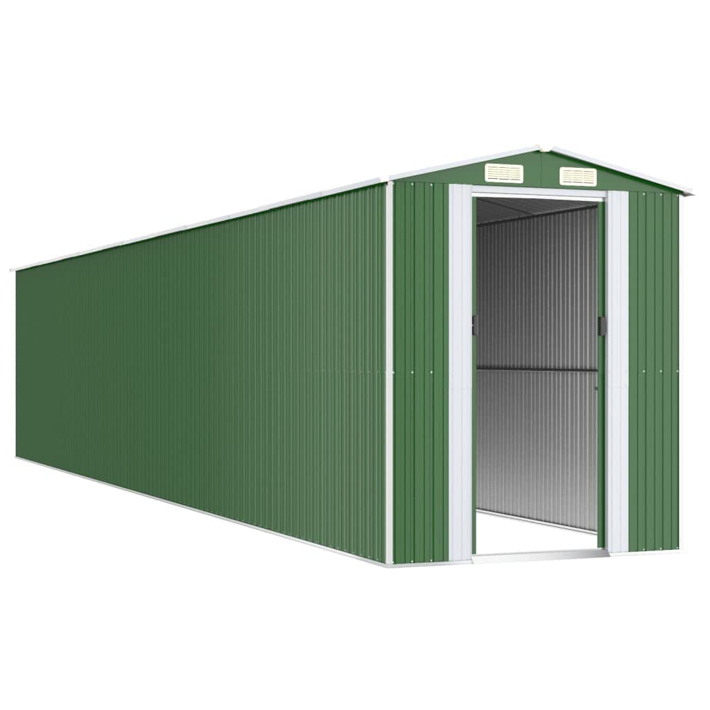 GOLINPEILO Abri de jardin extérieur en métal, grand hangar à outils utilitaire en acier, abri de jardin en acier avec doubles portes coulissantes, rangement utilitaire et outils, vert 75,6"x402"x87,8" 75,6"x402"x87,8" 