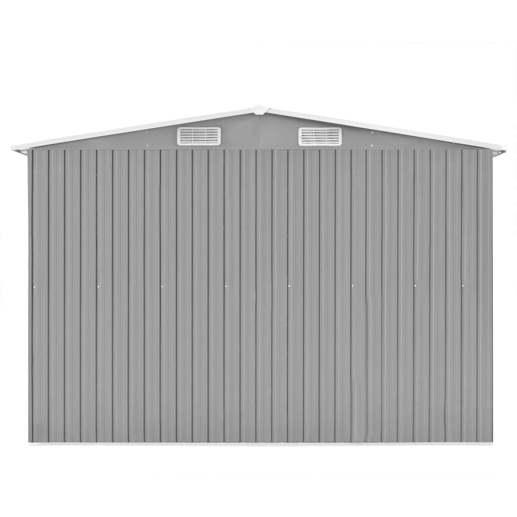 GOLINPEILO Metal Outdoor Garden Storage Shed, 101.2" x 154.3" x 71.3" Steel Utility Tool Shed Storage House, Steel Yard Shed with Double Sliding Doors, Utility and Tool Storage for Garden Patio,Gray 101.2" x 154.3" x 71.3" Gray