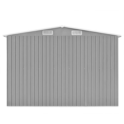 GOLINPEILO Metal Outdoor Garden Storage Shed, 101.2" x 154.3" x 71.3" Steel Utility Tool Shed Storage House, Steel Yard Shed with Double Sliding Doors, Utility and Tool Storage for Garden Patio,Gray 101.2" x 154.3" x 71.3" Gray