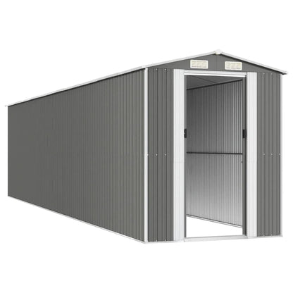 GOLINPEILO Metal Outdoor Garden Storage Shed, Large Steel Utility Tool Shed Storage House, Steel Yard Shed with Double Sliding Doors, Utility and Tool Storage, Light Gray 75.6"x336.6"x87.8" 75.6"x336.6"x87.8"