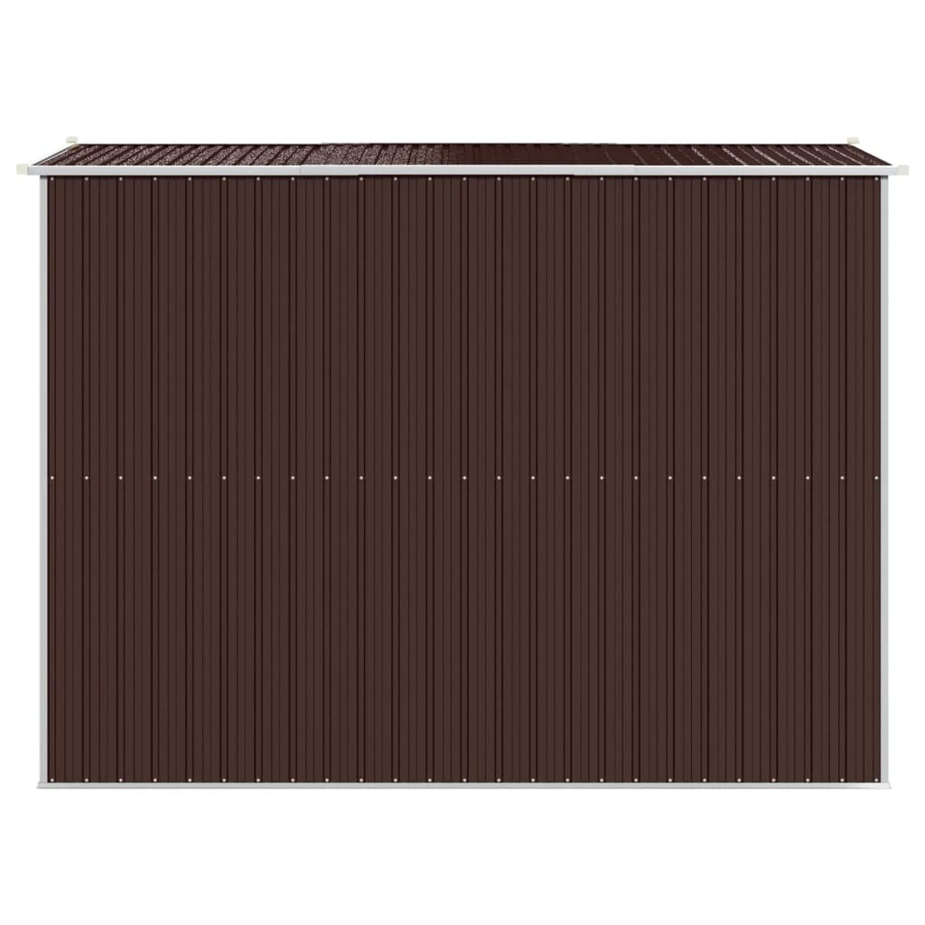 GOLINPEILO Abri de jardin extérieur en métal, grand hangar à outils utilitaire en acier, abri de jardin en acier avec doubles portes coulissantes, rangement utilitaire et outils, marron foncé 75,6"x107,9"x87,8" 75,6"x107,9"x87,8" 