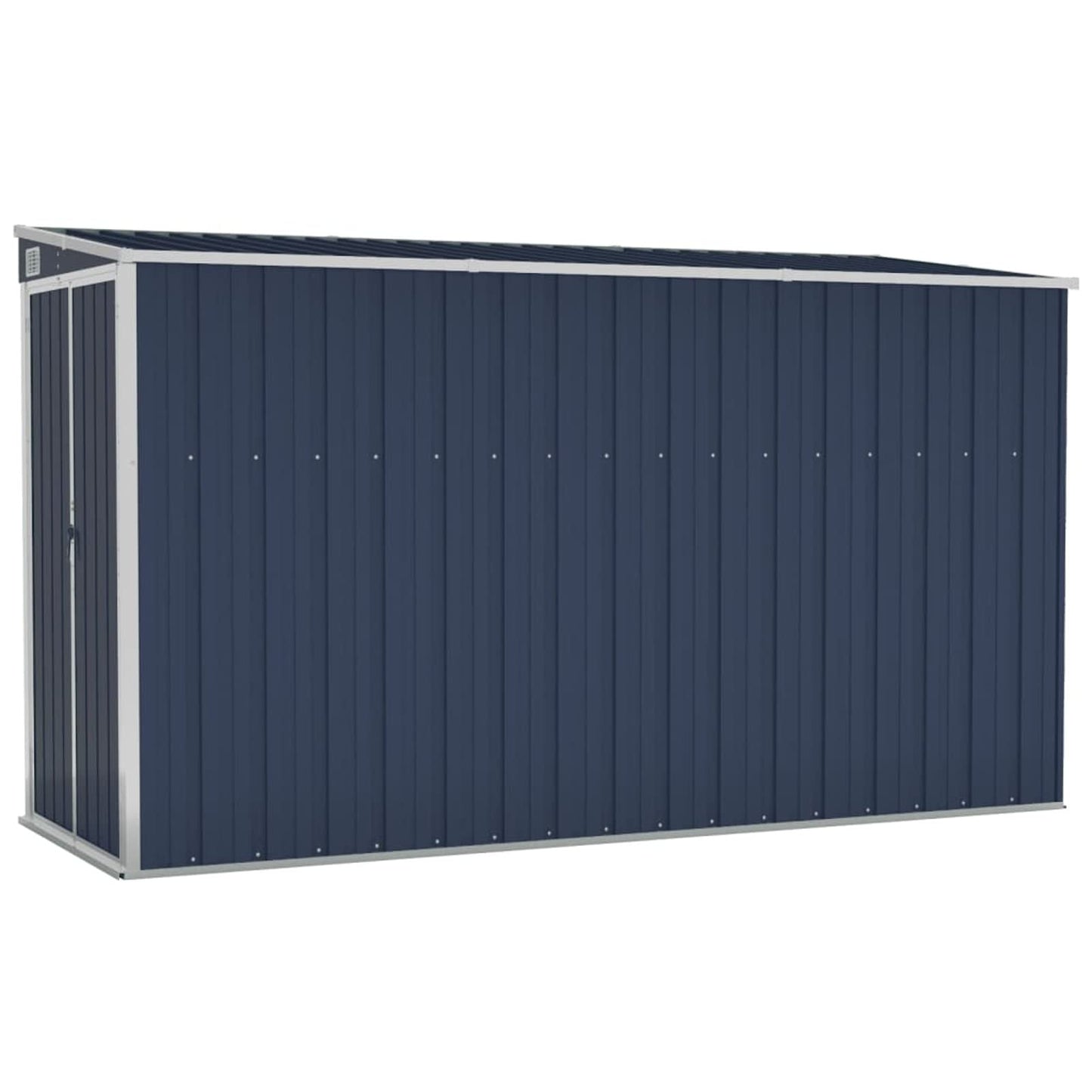 Gecheer Wall-Mounted Garden Shed Anthracite 46.5"x113.4"x70.1" Steel, Outdoor Storage Shed with Door Galvanized Steel Shed Storage House for Backyard Garden Patio Lawn 46.5 x 113.4 x 70.1