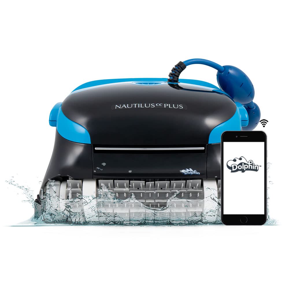 Dolphin Nautilus CC Plus Robotic Pool Vacuum Cleaner with Wi-Fi Control — Wall Climbing Capability — Top Load Filters for Easy Maintenance — Ideal for Above/In-Ground Pools up to 50 FT in Length Nautilus CC Plus Wi-Fi