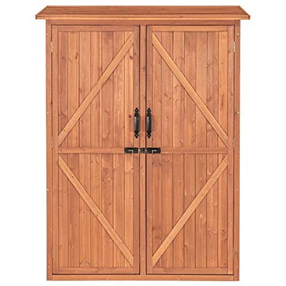 Leisure Season MCS5137 Armoire de rangement multi-compartiments – Marron – Abri intérieur et extérieur pour jardin, patio, abri de jardin, porche, garage – Organiseur d'outils et meubles avec étagères, armoires 