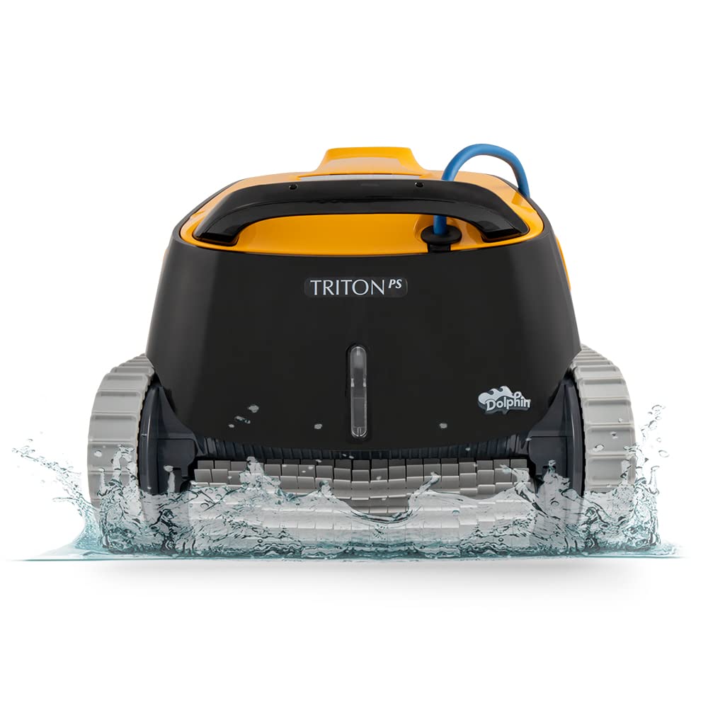 Dolphin Triton PS Robotic Pool [Vacuum] Cleaner - Ideal for In Ground Swimming Pools up to 50 Feet - Powerful Suction to Pick up Small Debris - Extra Large Easy to Clean Top Load Filter Basket