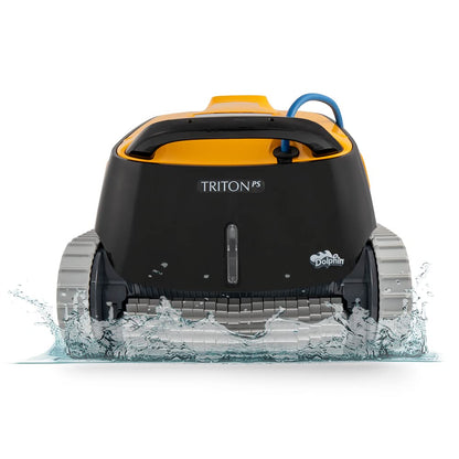 Aspirateur robotique Dolphin Triton PS pour piscine - Idéal pour les piscines enterrées jusqu'à 50 pieds - Aspiration puissante pour ramasser les petits débris - Panier filtrant extra large facile à nettoyer