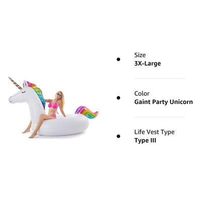 Jasonwell Géant Gonflable Licorne Piscine Flotteur Floatie Ride On avec Des Valves Rapides Grand Rideable Blow Up Summer Beach Piscine Party Lounge Radeau Décorations Jouets Enfants Adultes