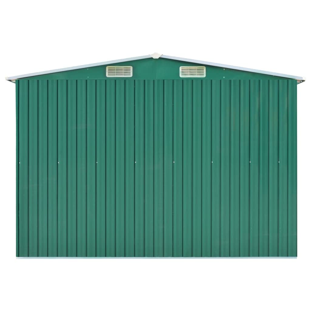 CHARMMA Outdoor Garden Storage Shed with Sliding Doors and Vents Galvanized Steel Outdoor Tool Shed Pool Supplies Organizer Green for Patio, Backyard, Lawn 9'x32'x6' (W x D x H) 101.2" x 389.8" x 71.3"