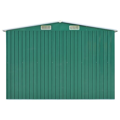 CHARMMA Outdoor Garden Storage Shed with Sliding Doors and Vents Galvanized Steel Outdoor Tool Shed Pool Supplies Organizer Green for Patio, Backyard, Lawn 9'x32'x6' (W x D x H) 101.2" x 389.8" x 71.3"