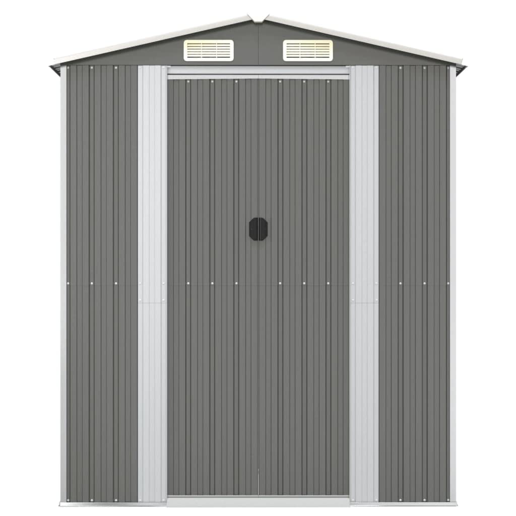 GOLINPEILO Abri de jardin extérieur en métal, grand hangar à outils utilitaire en acier, abri de jardin en acier avec doubles portes coulissantes, rangement utilitaire et outils, gris clair 75,6"x42,5"x87,8" 75,6"x42,5"x87,8" 