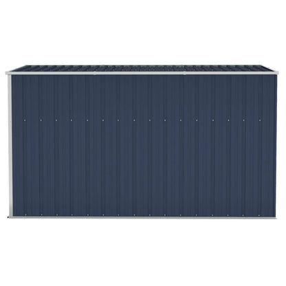 Gecheer Wall-Mounted Garden Shed Anthracite 46.5"x113.4"x70.1" Steel, Outdoor Storage Shed with Door Galvanized Steel Shed Storage House for Backyard Garden Patio Lawn 46.5 x 113.4 x 70.1