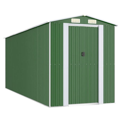 GOLINPEILO Metal Outdoor Garden Storage Shed, Large Steel Utility Tool Shed Storage House, Steel Yard Shed with Double Sliding Doors, Utility and Tool Storage, Green 75.6"x205.9"x87.8" 75.6"x205.9"x87.8"