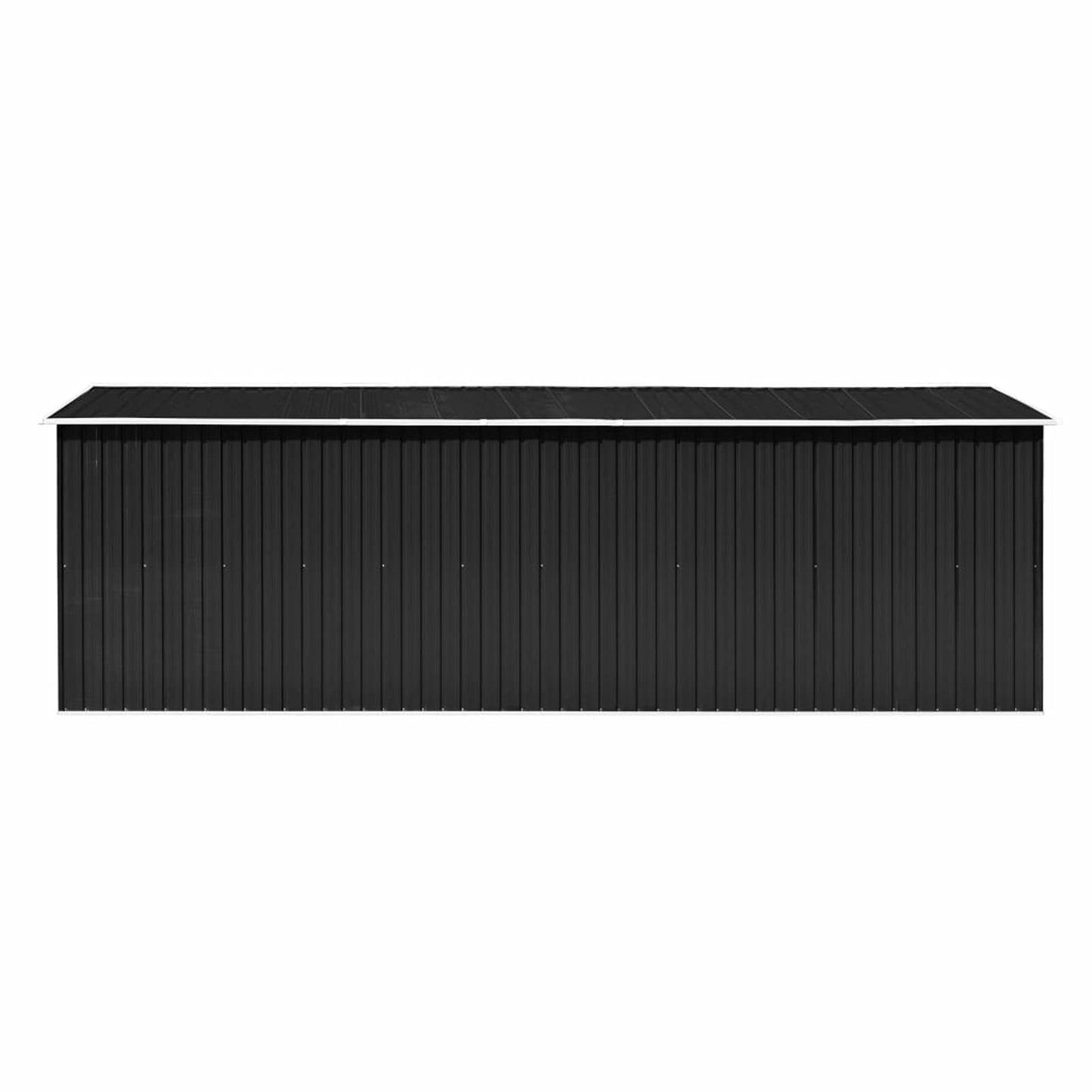 Bopdu Abri de jardin avec grille d'aération, abri de rangement extérieur en acier galvanisé avec porte pour jardin, terrasse, pelouse, 101,2" x 228,3" x 71,3", métal anthracite 101,2 x 228,4 x 71,3 