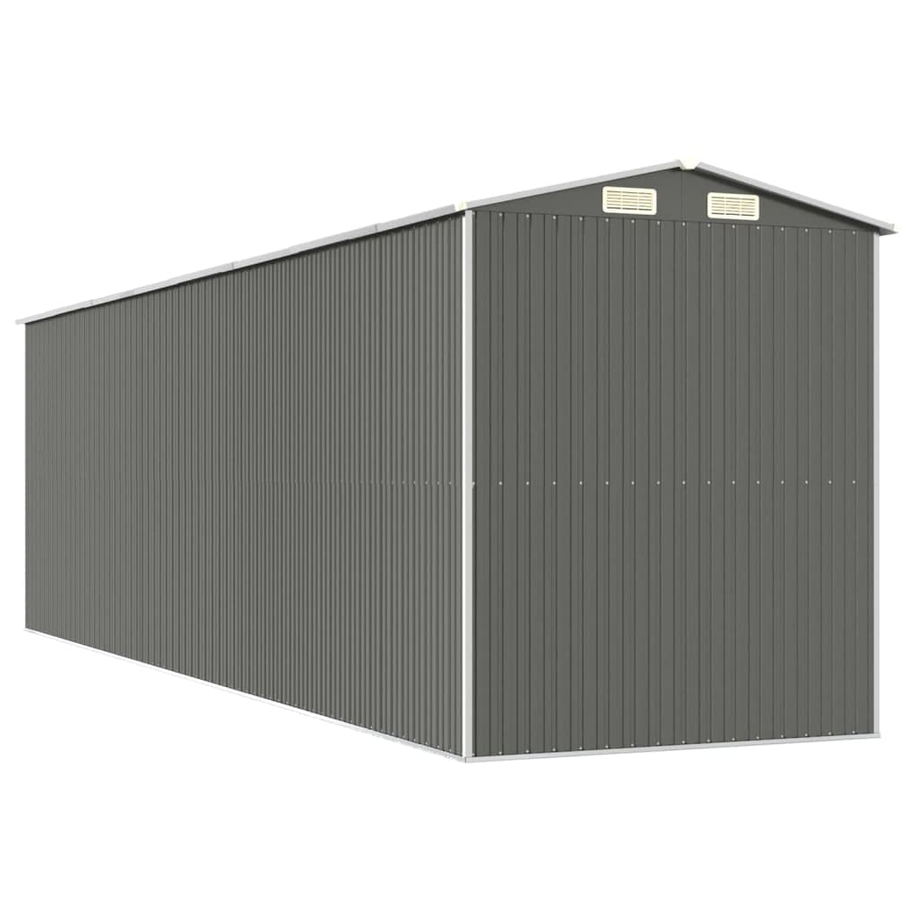 GOLINPEILO Abri de jardin extérieur en métal, grand hangar à outils utilitaire en acier, abri de jardin en acier avec doubles portes coulissantes, rangement utilitaire et outils, gris clair 75,6"x271,3"x87,8" 75,6"x271,3"x87,8" 